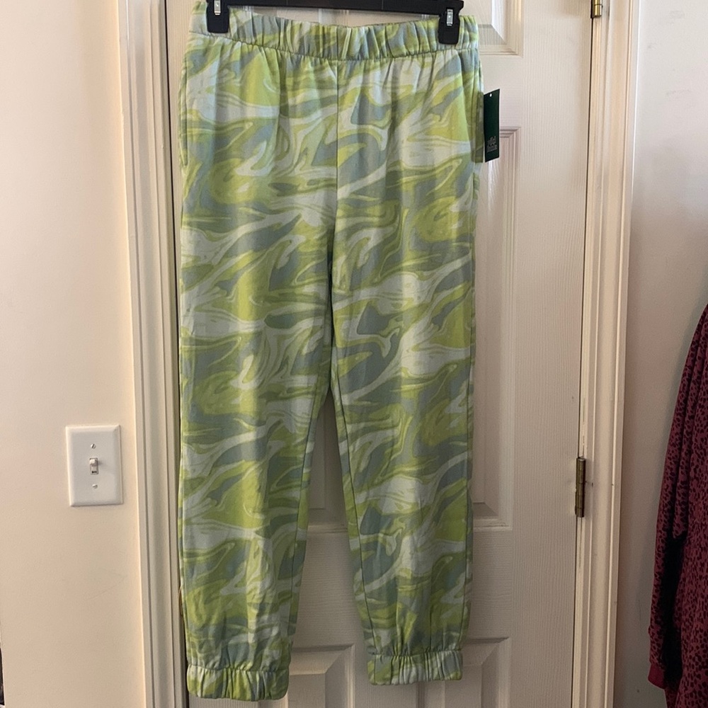 NWT Wild Fable Green Swirl Jogger Pants Size L